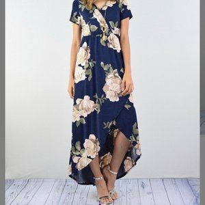 Navy Floral Maxi Dress